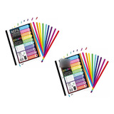 2 Caderno Fichário Bloco 500fls Cada Coladas Color 4 Furos