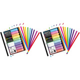 2 Caderno Fichário Bloco 500fls Cada Coladas Color 4 Furos