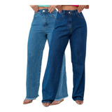 2 Calças Wide Leg Pantalona Feminino Perna Larga Nova Moda