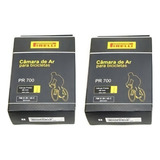 2 Câmaras De Ar Bicicleta Aro 700x28 45c Pirelli 48mm Fino Tipo Da Válvula Presta