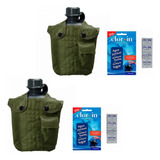 2 Cantil 950ml Plástico 20 Pastilhas Purificadoras De Água