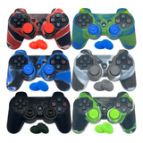 2 Capa Case Silicone Controle Ps3 4 Grips Playstation 3