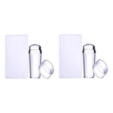2 Carimbo De Unha Francesinha Silicone Transparente C Placa