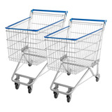 2 Carrinho Compras Cesto 160 Litros Lojas Supermercado