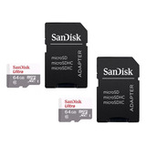 2 Cartão Memoria Micro Sd 64gb Sandisk Original Lacrado C nf