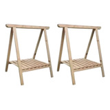 2 Cavaletes Com Prateleiras Apoio Mesa De Escritório 50x80