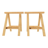 2 Cavaletes Studio Com Prateleiras Apoio Bancada Mesa 50x80