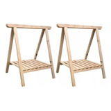 2 Cavaletes Studio Com Prateleiras Cavalete De Pinus 50x80