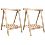 2 Cavaletes Studio Com Prateleiras Cavalete De Pinus 50x80