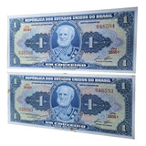 2 Cédula Antiga 1 Cruzeiro 1944 Sequencia Serie 3656a 046593