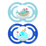 2 Chupetas Perfect Azul 16m Mam Menino Inclui Estojo