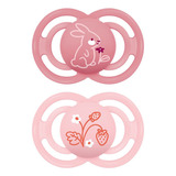 2 Chupetas Perfect Rosa 16m Mam Menina Inclui Estojo