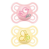 2 Chupetas Perfect Rosa Menina Mam 0 6 Meses Caixinha