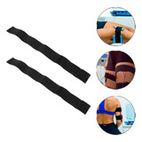 2 Cinta Faixa Elástica P Eletrodos Corrente Russa Tens 60cm Cor Preto