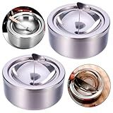 2 Cinzeiro Inox Anti Cheiro Anti Vento Sem Fumaça Com Tampa