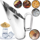 2 Concha Para Cereais Grão 2000 Gr Medidor Com Alça Aço Inox