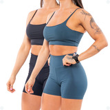 2 Conjunto Fitness Academia Feminino Top