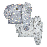 2 Conjunto Quente Infantil Fleece Peluciado Inverno Frio