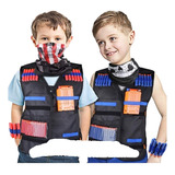 2 Conjuntos Colete Tático Arma Nerf E Brinquedos Ao Ar Livre