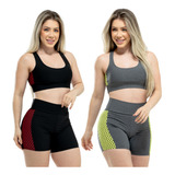 2 Conjuntos De Academia Short E Top Roupa Fitness Esportes