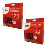 2 Cooler Fan Preto 120x120x25 12cm Gabinete Ventoinha Dx 12c