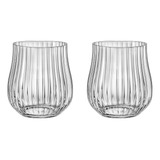 2 Copos De Cristal Para Whisky 350ml Tulipa Optic Bohemia Cor Não Aplica