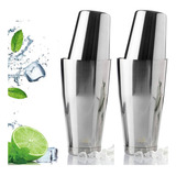 2 Coqueteleiras Tipo Boston Inox Copo 820 Ml E Tampa 530 Ml Cor Prateado