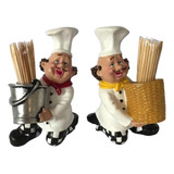 2 Cozinheiro Porta Palito De Dente Paliteiro Enfeite Cozinha