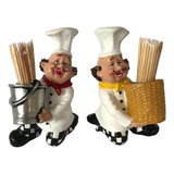 2 Cozinheiro Porta Palito De Dente Paliteiro Enfeite Cozinha