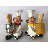 2 Cozinheiro Porta Palito De Dente Paliteiro Enfeite Cozinha