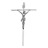 2 Crucifixos De Parede Metal Tradicional