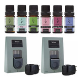 2 Difusor Elétrico Standard Black E 6 Essências Via Aroma