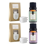 2 Difusores Elétrico Porcelana 8 Essências 10ml