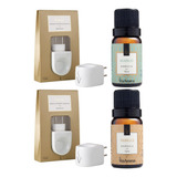 2 Difusores Elétrico Porcelana Essências Bamboo E Vanilla