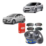 2 Discos Freio Pastilhas Elantra 2012 2013 2014 2015 2016