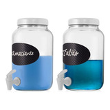 2 Dispenser Vidro Amaciante E Sabão Em Pó Liquido 3l Branco