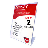 2 Display Expositor A4 L 21x30 Acrílico ps 