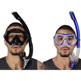 2 dois Kits De Mergulho Shark Ii Dive Motion Cor Preto E Azul