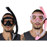 2 dois Kits De Mergulho Shark Ii Dive Motion Cor Preto E Rosa