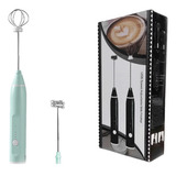2 Em1 Mini Mixer Misturador Monocomando Portatil Bebidas Usb Cor Azul turquesa