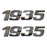 2 Emblema Adesivo Número 1935 Cromado Caminhão Mercedes Benz