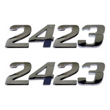 2 Emblema Adesivo Número 2423 Cromado Caminhão Mercedes Benz