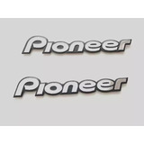 2 Emblemas Alumínio Som Pioneer Caixa Alto Falante Logotipo