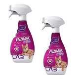 2 EnziMac Gatos Eliminador De Odores E Manchas Spray 500ml