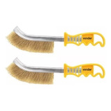 2 Escova Manual Com Cerdas De Latão Vonder 25cm