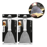 2 Espátulas Reta 5 Profissional Chapeiro Lanche Aço Inox