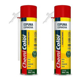 2 Espuma Expansiva 500ml Poliuretano Facil Uso Chemicolor