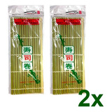 2 Esteira Bambu Sudarê Quadrada Sushi