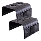 2 Esteira Sofa Bandeja Suporte Copo Controle Couro Promoção