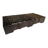 2 Estrados Pallets Plástico 13 De Altura 41x82 Cm Encaixável Cor Preto